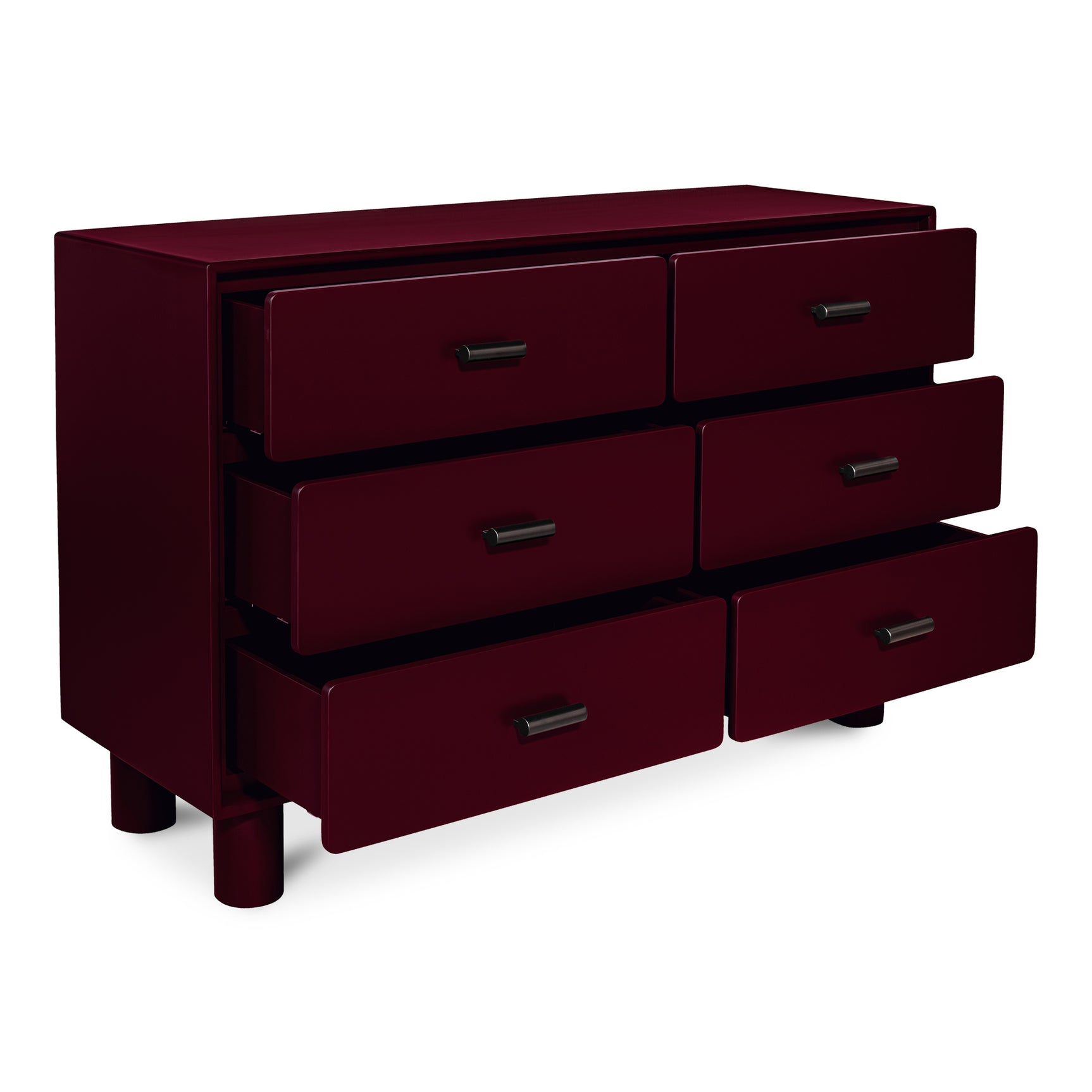 Jolene Deep Red 6 Drawer Dresser - Ornate Home