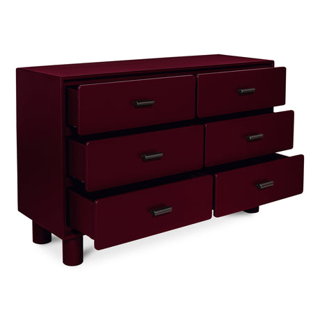 Jolene Deep Red 6 Drawer Dresser - Ornate Home