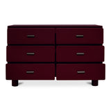 Jolene Deep Red 6 Drawer Dresser - Ornate Home