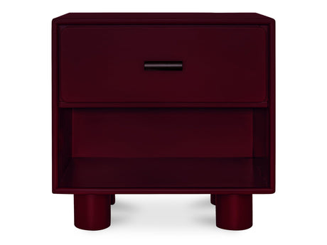 Jolene Deep Red Nightstand - Ornate Home