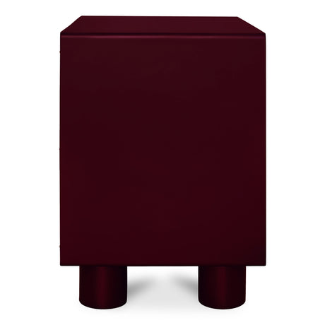 Jolene Deep Red Nightstand - Ornate Home