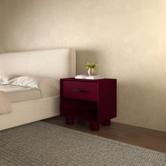 Jolene Deep Red Nightstand - Ornate Home