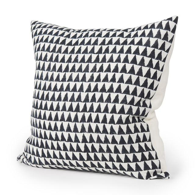 Jolie Cream/Black 22x22 Linen Square Pillow Cover - Ornate Home