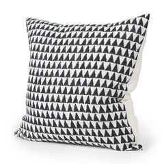 Jolie Cream/Black 22x22 Linen Square Pillow Cover with Down Filler (Set of 2) - Ornate Home