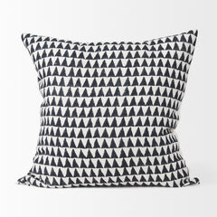 Jolie Cream/Black 22x22 Linen Square Pillow Cover with Down Filler (Set of 2) - Ornate Home