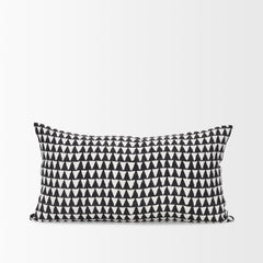 Jolie Cream/Black Linen Lumbar Pillow Cover - Ornate Home