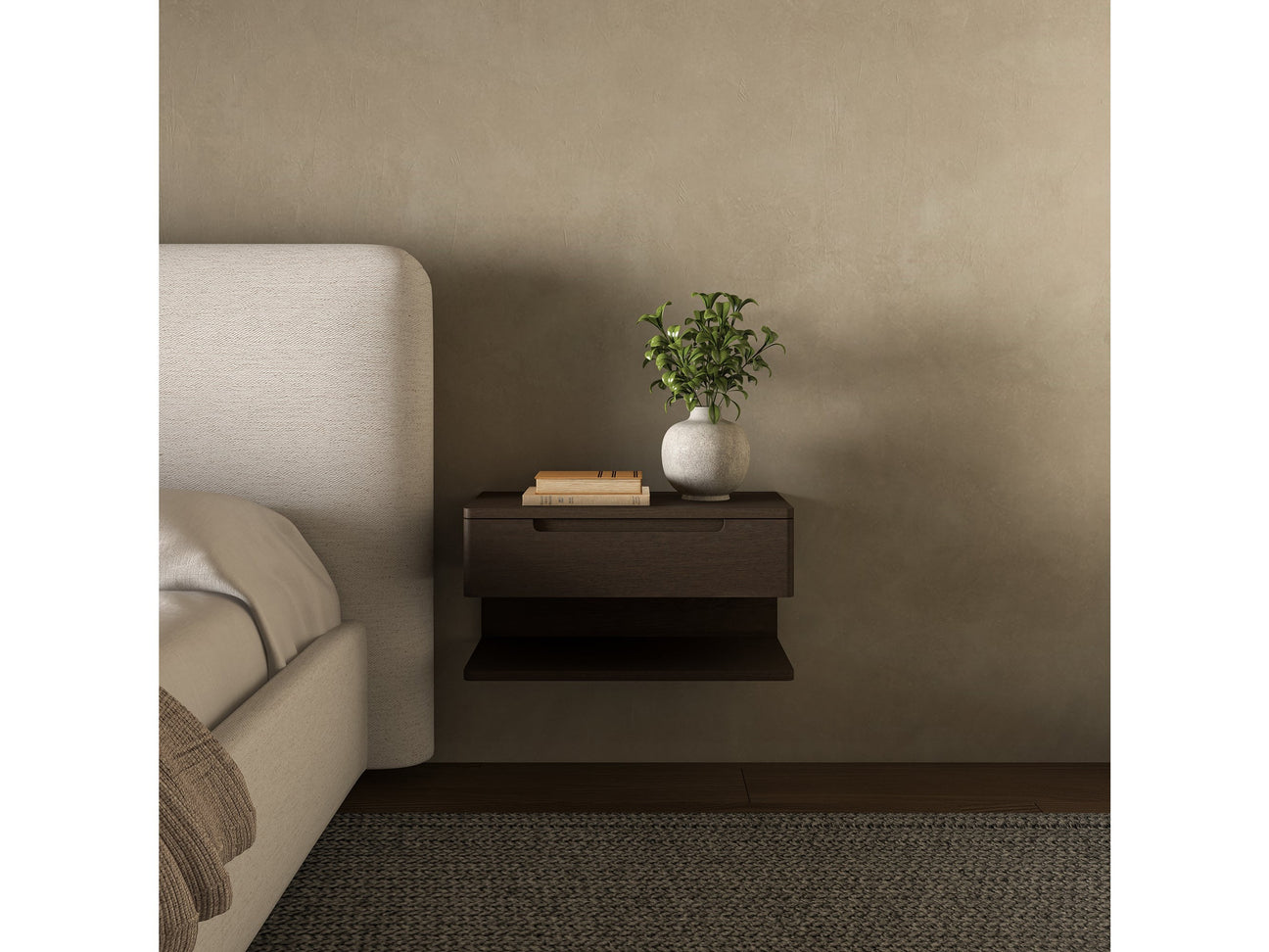 Jonah Dark Brown Floating Nightstand - Ornate Home