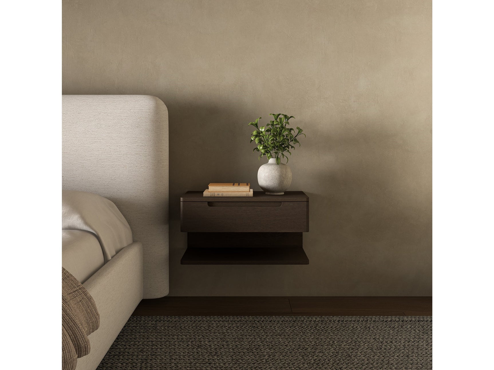 Jonah Dark Brown Floating Nightstand - Ornate Home