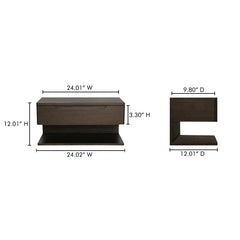 Jonah Dark Brown Floating Nightstand - Ornate Home