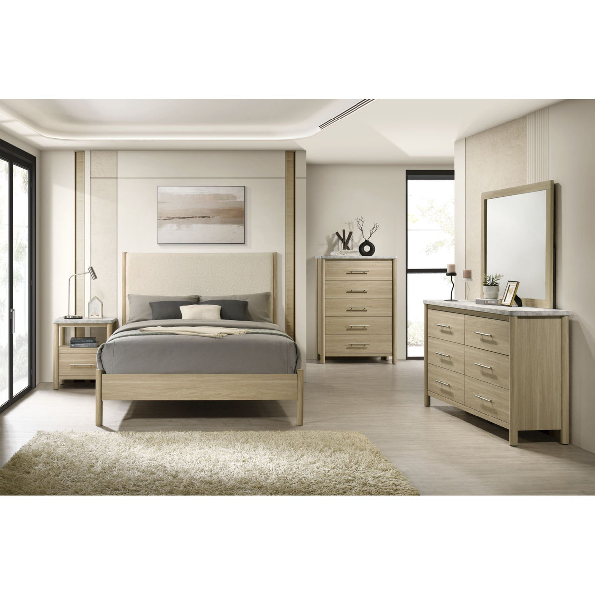 Jonas Natural King Bed - Ornate Home