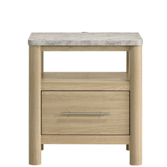 Jonas Natural Nightstand with USB - Ornate Home