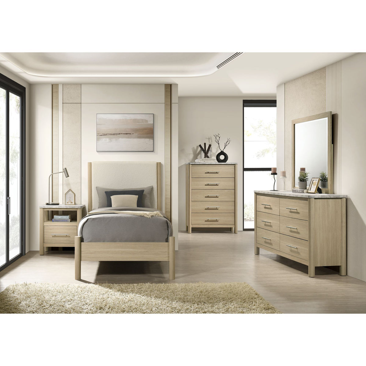 Jonas Natural Twin Bed - Ornate Home