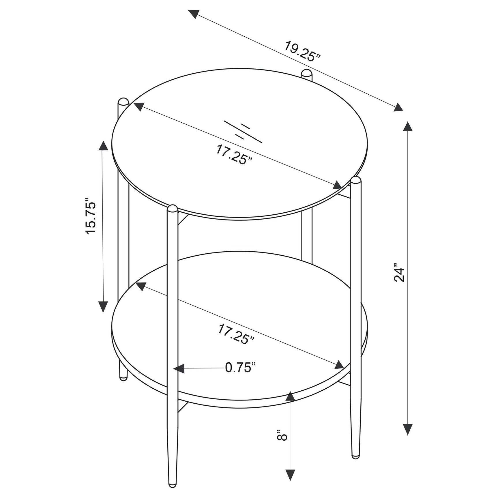 Jonelle Gold 2-piece Round Coffee and End Table Set - Ornate Home