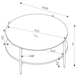 Jonelle Gold 2-piece Round Coffee and End Table Set - Ornate Home