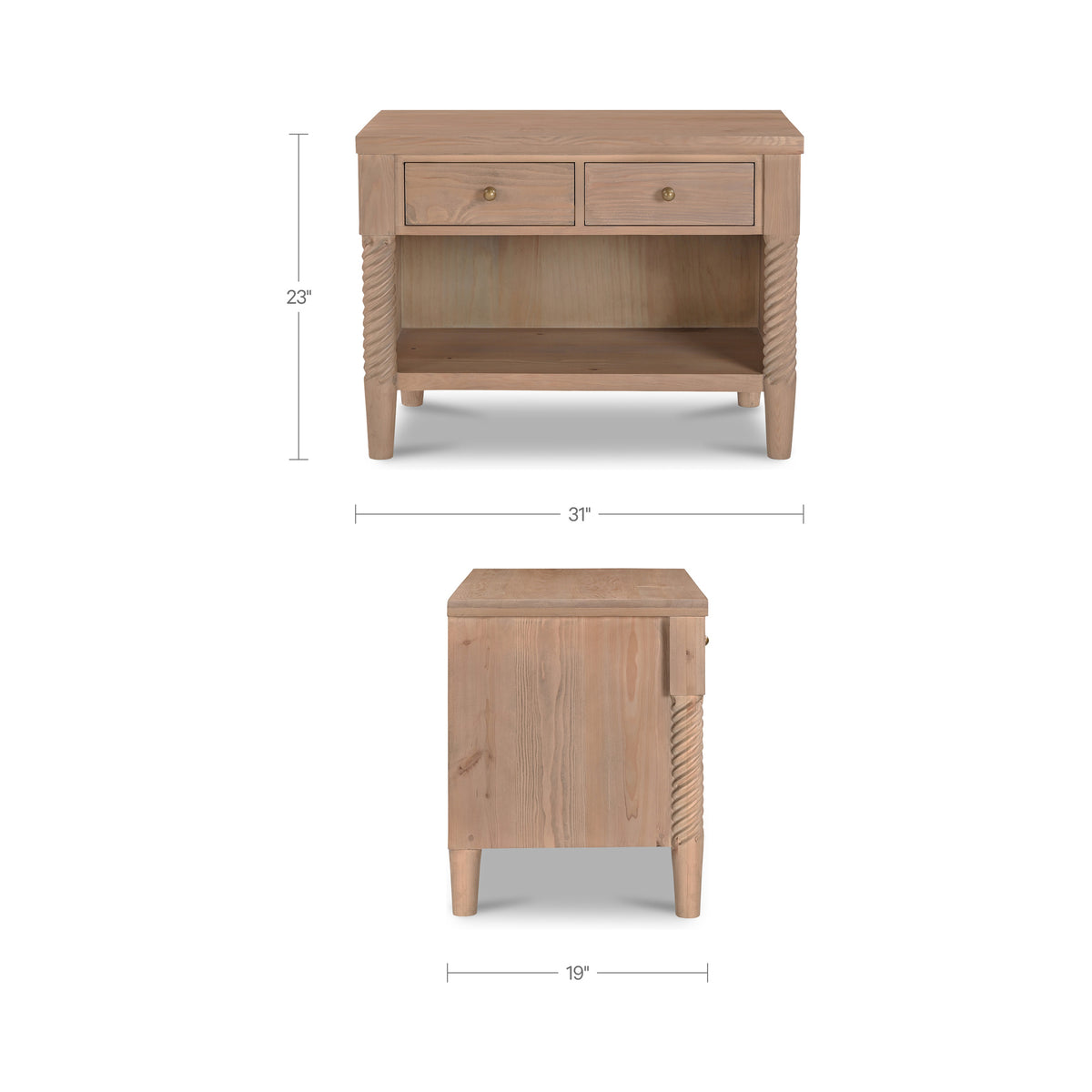 Joni Natural Nightstand - Ornate Home