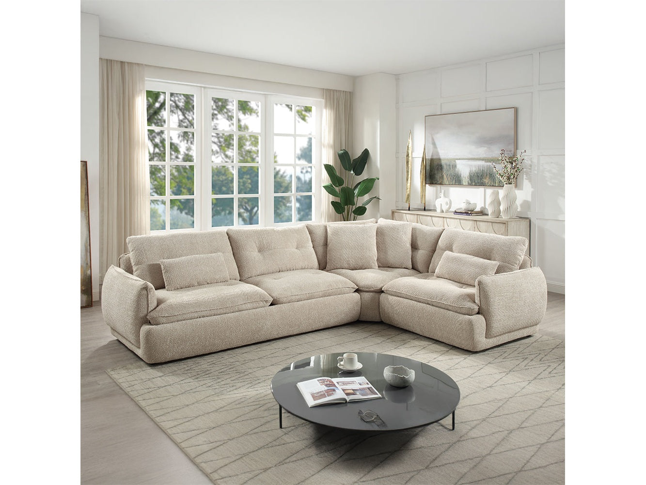 Jonina Beige Sectional Sofa - Ornate Home