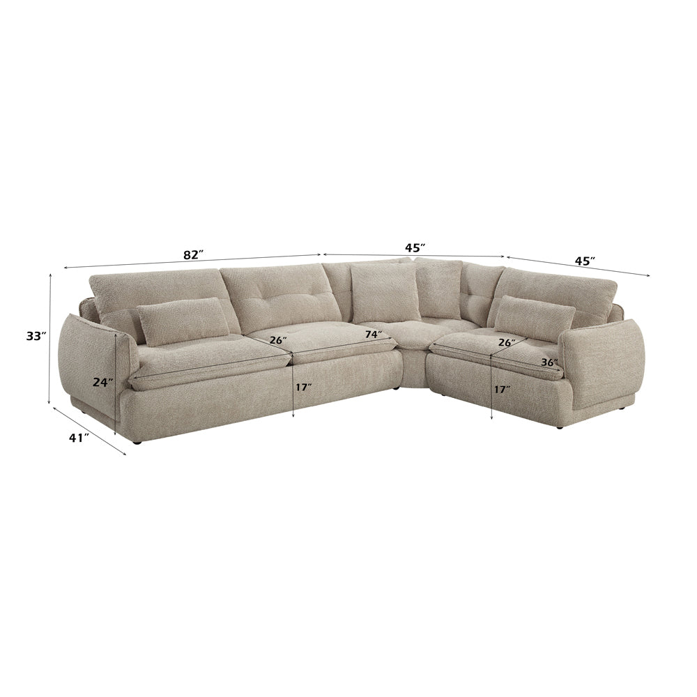 Jonina Beige Sectional Sofa - Ornate Home