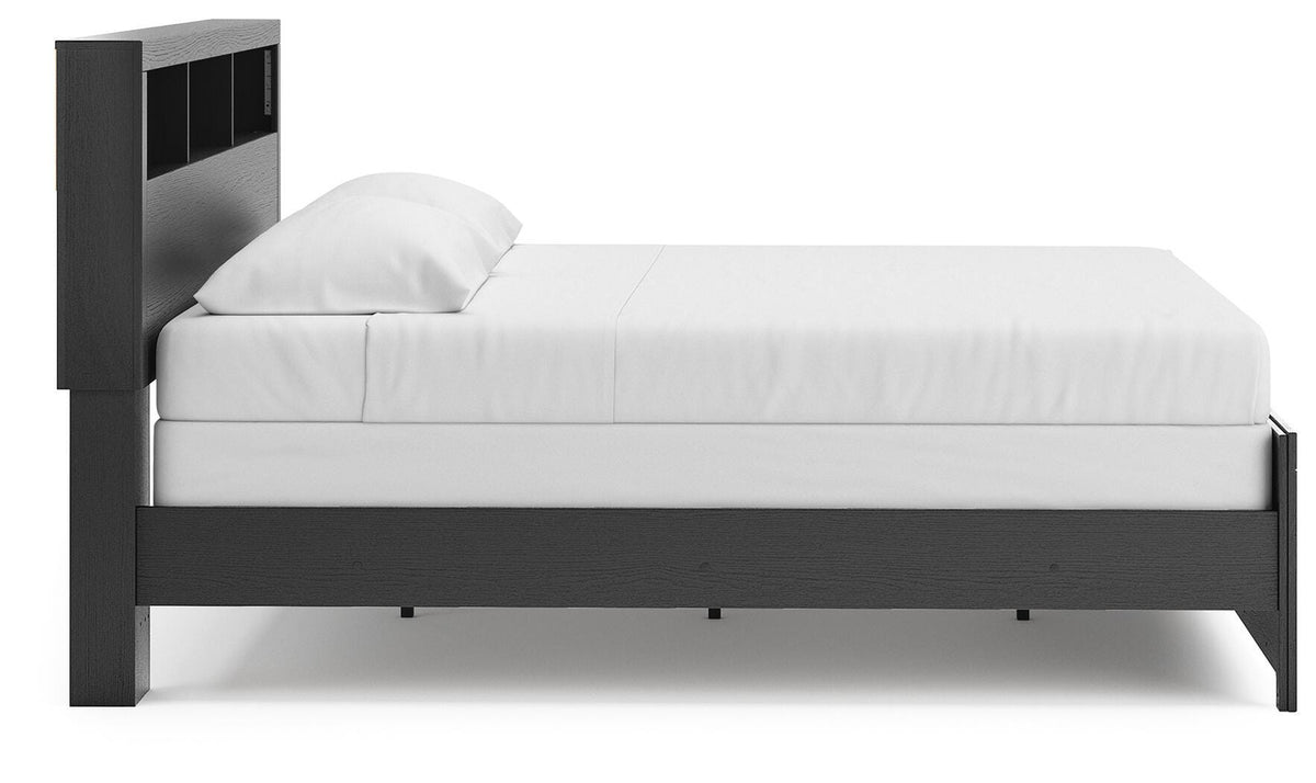 Jonnifer Black/Gray King Bookcase Panel Bed - Ornate Home