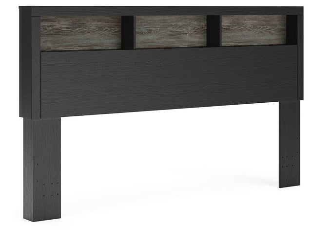 Jonnifer Black/Gray Lighted King Bookcase Headboard - Ornate Home