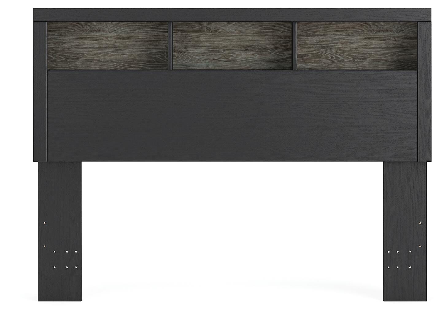 Jonnifer Black/Gray Queen Bookcase Headboard (Online Special Price) - Ornate Home