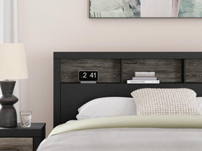 Jonnifer Black/Gray Queen Bookcase Headboard (Online Special Price) - Ornate Home
