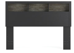 Jonnifer Black/Gray Queen Bookcase Headboard - Ornate Home