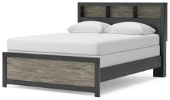 Jonnifer Black/Gray Queen Bookcase Panel Bed - Ornate Home