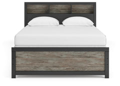 Jonnifer Black/Gray Queen Bookcase Panel Bed - Ornate Home
