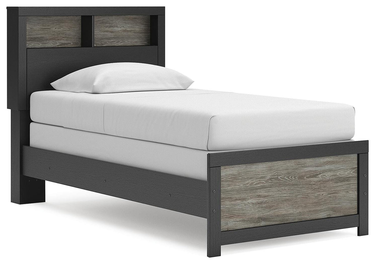 Jonnifer Black/Gray Twin Bookcase Bed - Ornate Home