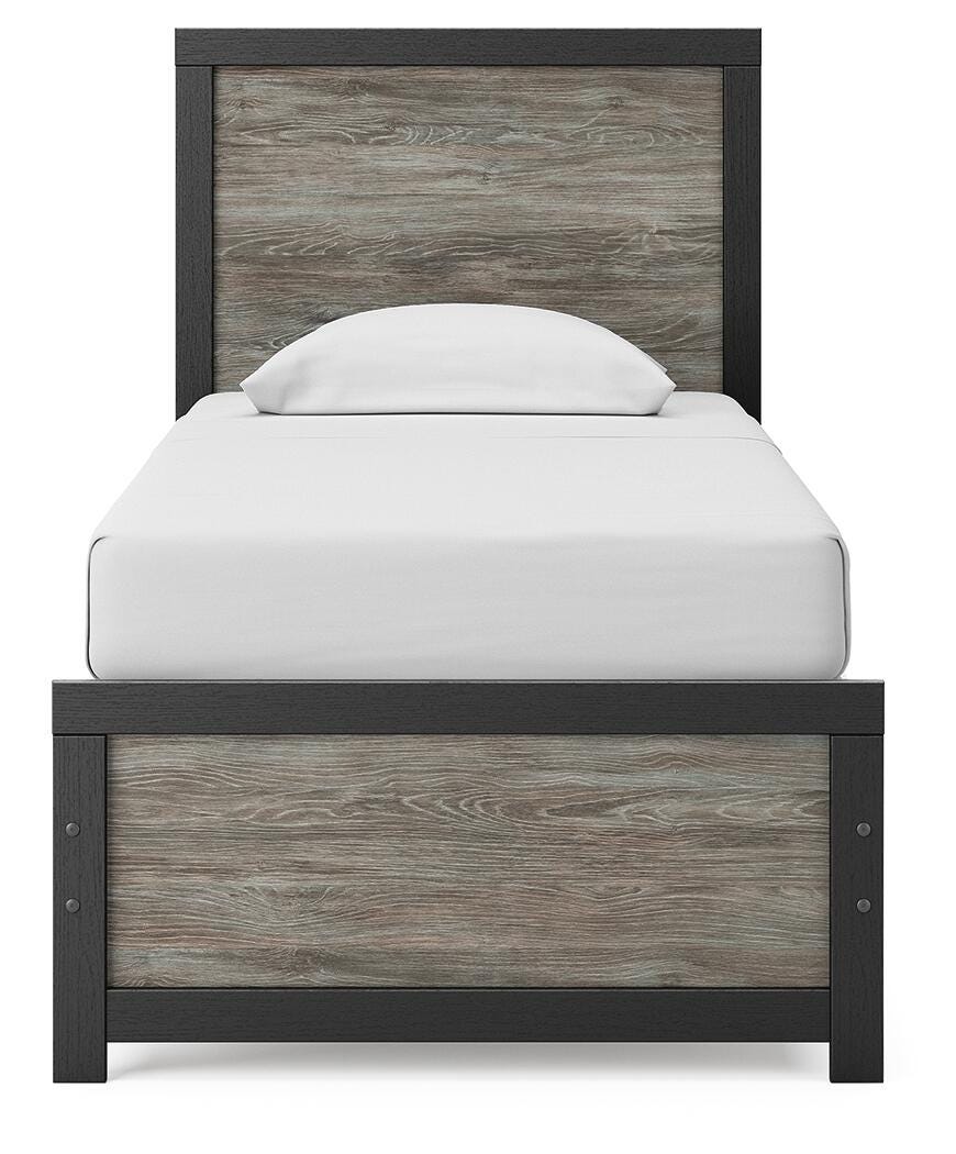 Jonnifer Black/Gray Twin Panel Bed (Online Special Price) - Ornate Home