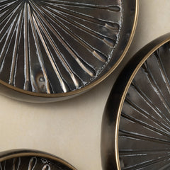 Jordan Bronze 3 Piece Round Metal Trays - Ornate Home