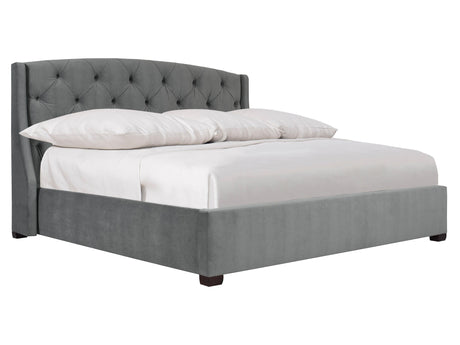 Jordan Grey Fabric Shelter King Bed - Ornate Home