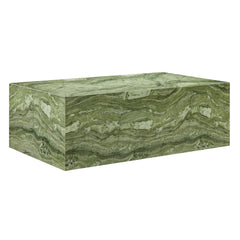 Jordana Green Marble Square Plinth Indoor - Outdoor Patio Concrete Coffee Table - Ornate Home