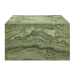 Jordana Green Marble Square Plinth Indoor - Outdoor Patio Concrete Coffee Table - Ornate Home