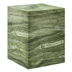 Jordana Green Marble Square Plinth Indoor - Outdoor Patio Concrete Side Table - Ornate Home