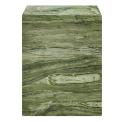 Jordana Green Marble Square Plinth Indoor - Outdoor Patio Concrete Side Table - Ornate Home