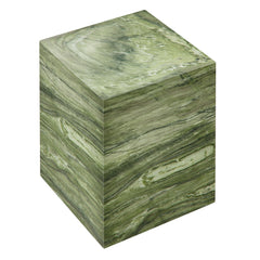 Jordana Green Marble Square Plinth Indoor - Outdoor Patio Concrete Side Table - Ornate Home