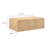 Jordana Travertine Square Plinth Indoor - Outdoor Patio Concrete Coffee Table - Ornate Home