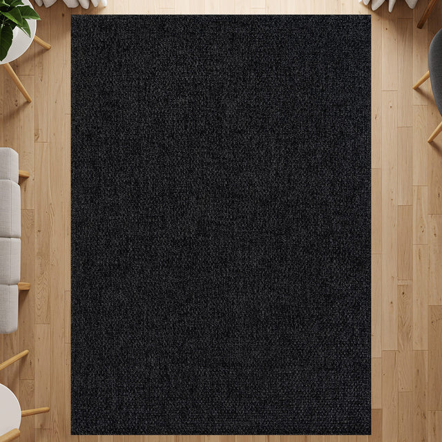 Jorena Dark Gray Jute-Look Rug | Durable Area Rug - Ornate Home