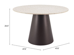 Jorf Beige & Bronze Dining Table - Ornate Home