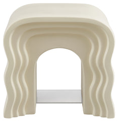 Jorin Ivory Squiggle Side Table - Ornate Home
