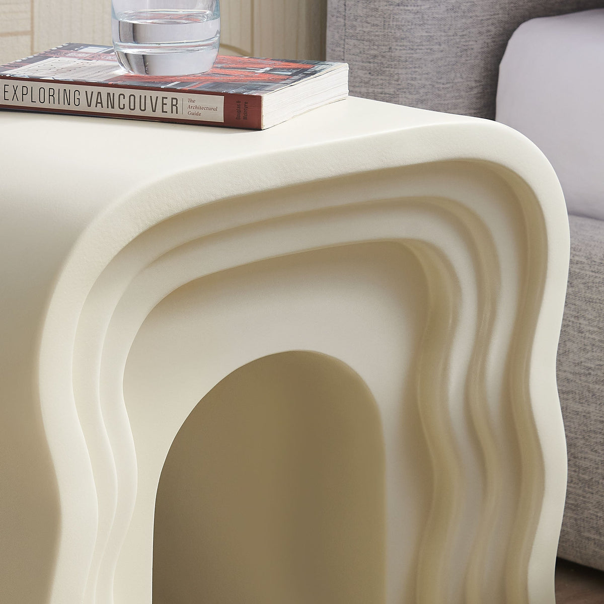 Jorin Ivory Squiggle Side Table - Ornate Home