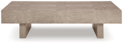 Jorlaina Light Grayish Brown Coffee Table - Ornate Home
