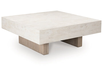 Jorlaina Light Grayish Brown Square Cocktail Table - Ornate Home