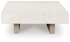 Jorlaina Light Grayish Brown Square Cocktail Table - Ornate Home