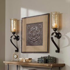 Joselyn Bronze Candle Wall Sconce - Ornate Home