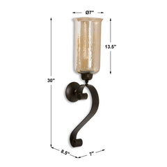Joselyn Bronze Candle Wall Sconce - Ornate Home
