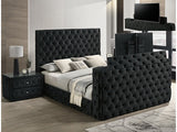Josephine Black Queen Bed w/ TV Lift - Ornate Home