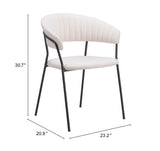 Josephine Cream Dining Chair (Set of 2) - Ornate Home