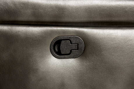 Josias Dark Gray Leatherette Loveseat - Ornate Home